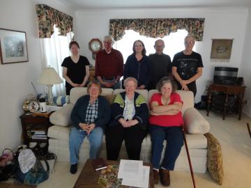 Beloit&#039;s new Local Spiritual Assembly.
Sitting left to right, Sue Alexander, Susan Benton, Barb Baysinger. Standing left to right, Leslie Rennie, Rob Butz, Monica Grismer, Larry Baysinger, Steve Benton. Not pictured, Tom Owenby